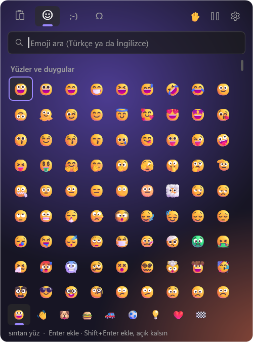 Emoji seçici